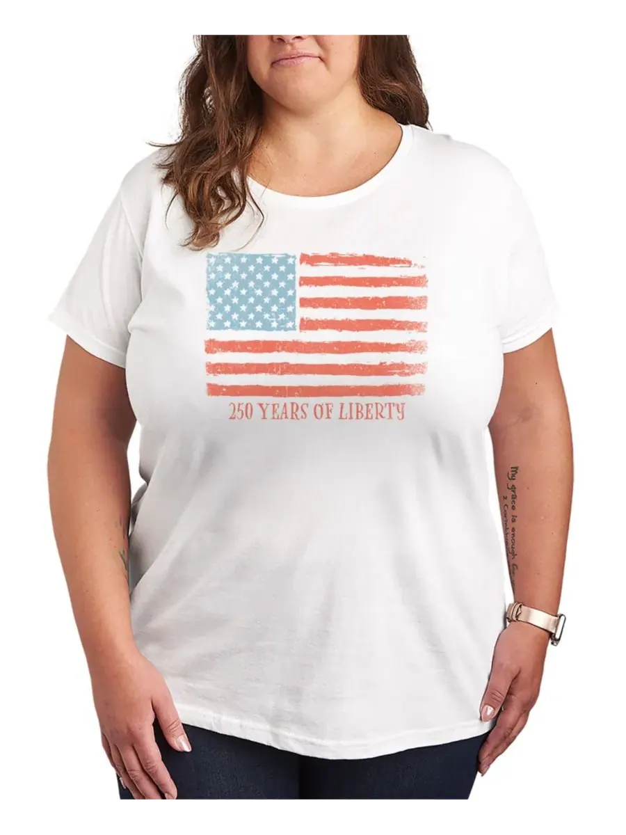 Футболка с коротким рукавом и графическим принтом Instant Message 250 Years of Liberty Flag Vintage — изображение 1 из 3