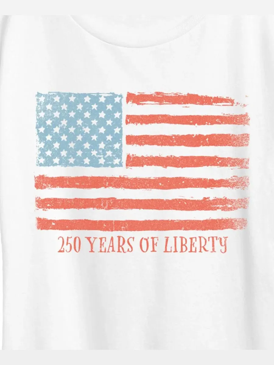 Футболка с коротким рукавом и графическим принтом Instant Message 250 Years of Liberty Flag Vintage — изображение 2 из 3