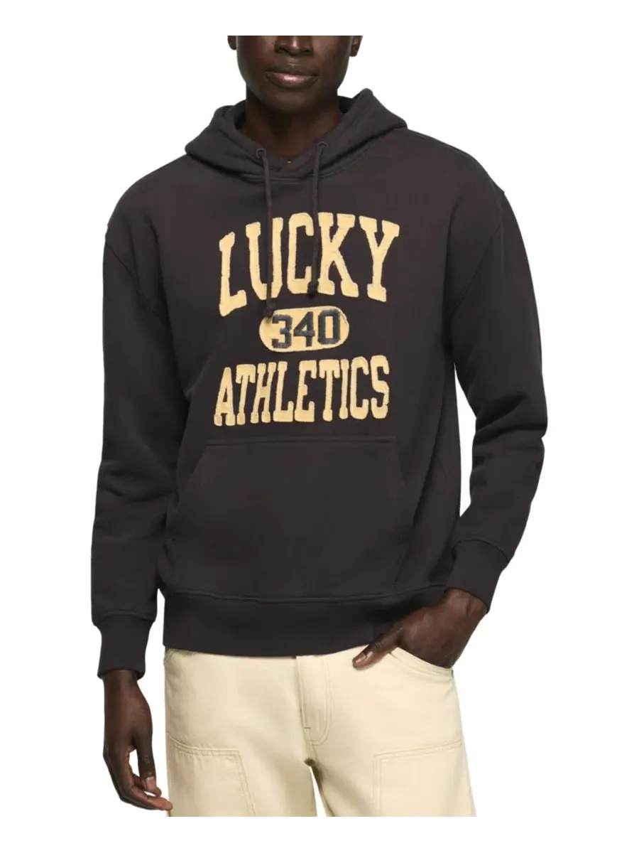 Худи с вышивкой Lucky Athletics Fleece Lucky Brand — изображение 1 из 7, черный