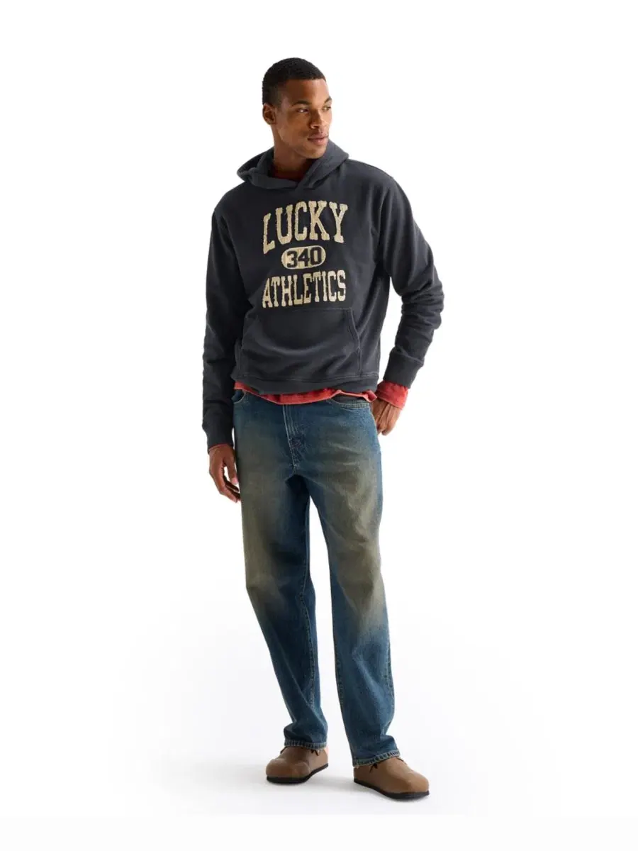 Худи с вышивкой Lucky Athletics Fleece Lucky Brand — изображение 3 из 7, черный