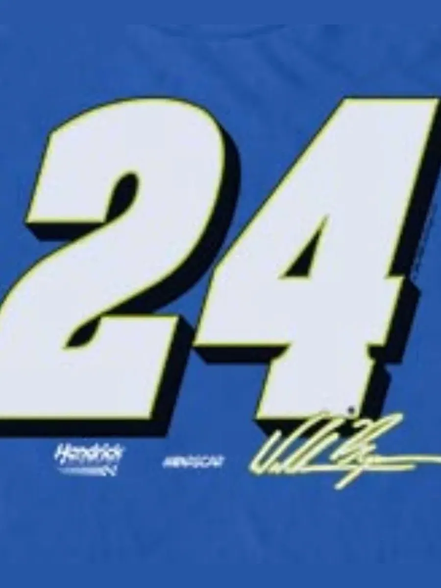 Футболка с графическим принтом NASCAR No. 24 Driver Number Signature Fifth Sun — изображение 3 из 3, королевский