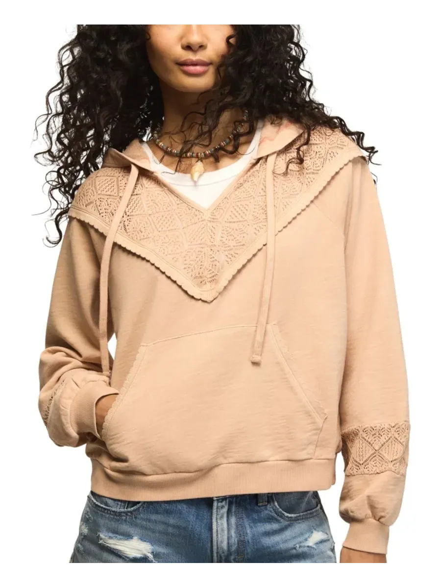 Худи с V-образным вырезом и крючком-кокеткой Lucky Brand — изображение 4 из 6, охра