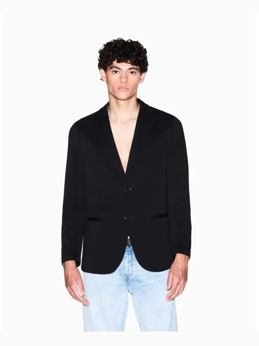 Мужской блейзер из ткани понте A|X Armani Exchange — изображение 1 из 5, черный