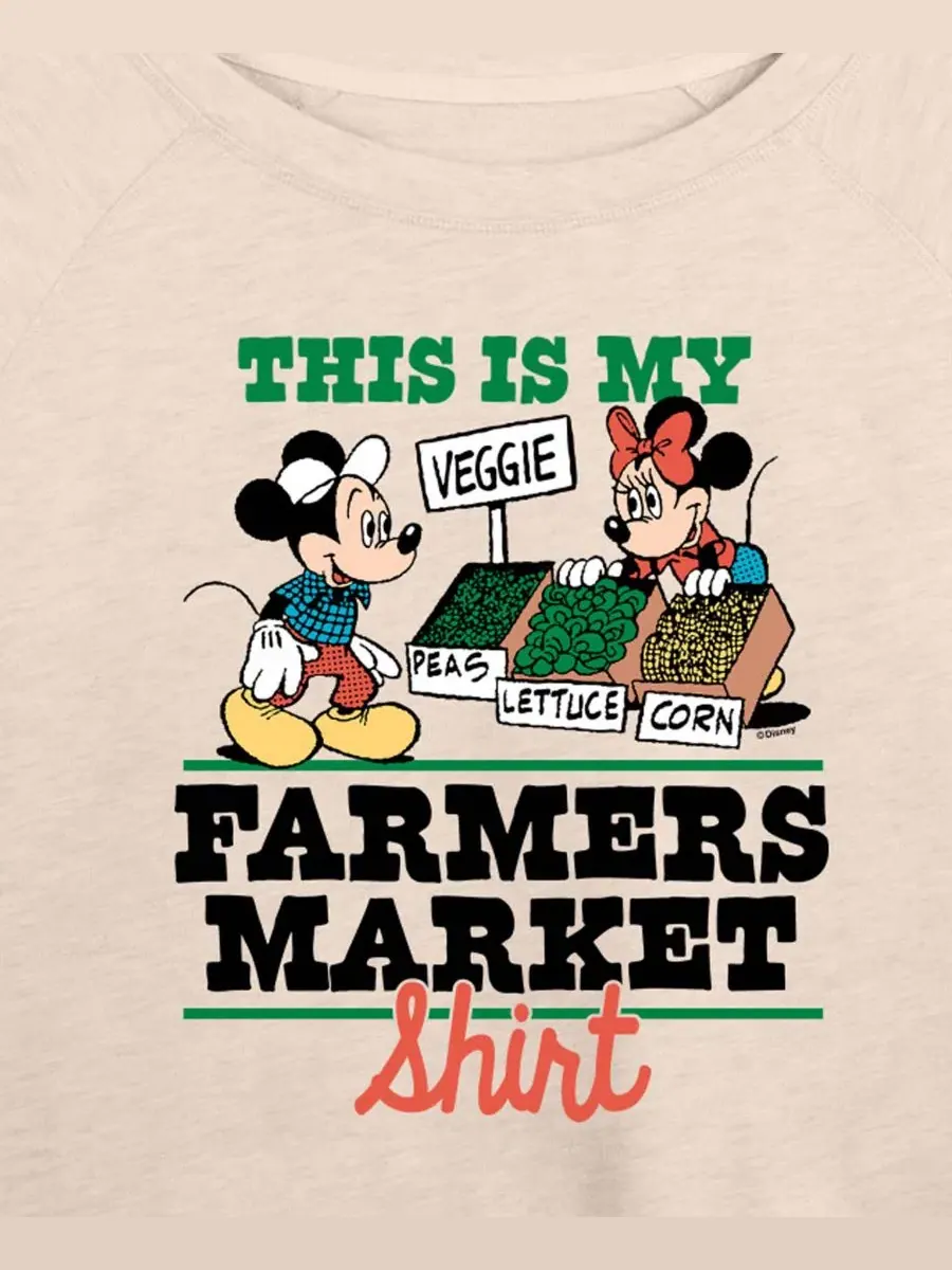 Футболка с длинными рукавами Disney "This Is My Farmers Market" большого размера, из французского — изображение 2 из 3