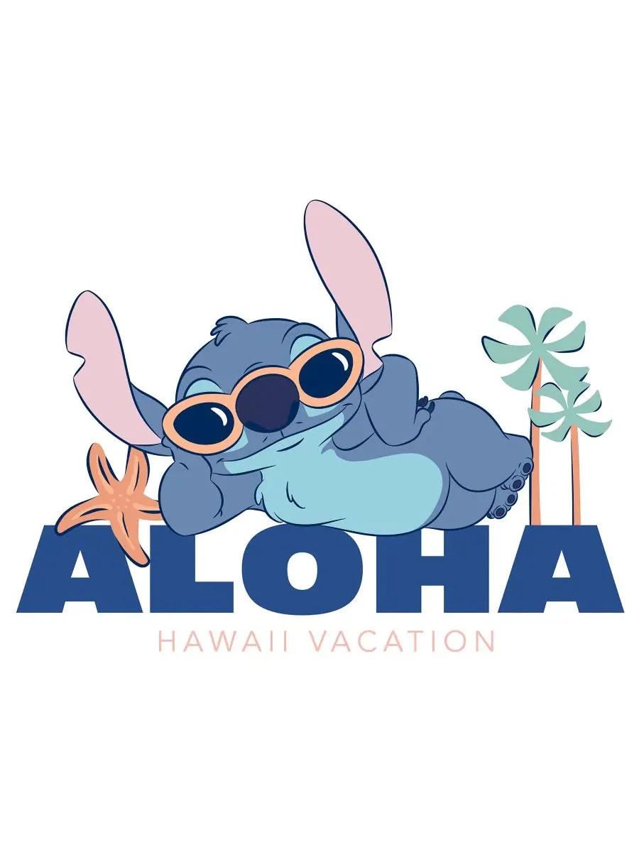 Мужская футболка с круглым вырезом и графическим принтом "Aloha Stitch" Hybrid Apparel — изображение 3 из 3, белый