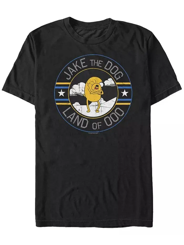 Мужская футболка с коротким рукавом Adventure Time Jake The Dog Land of Ooo Fifth Sun — изображение 1 из 1, черный