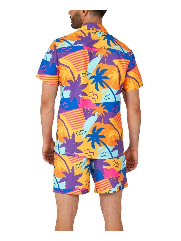 Мужская рубашка с коротким рукавом и рисунком Palm Power; Комплект шорт OppoSuits — изображение 2 из 3, мульти