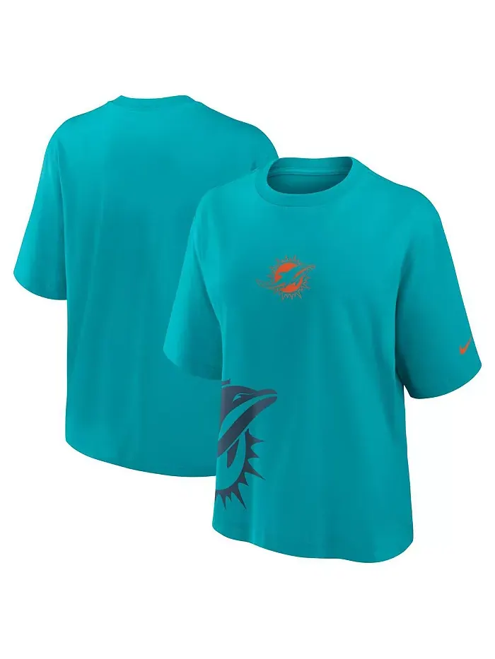 Женская свободная футболка Aqua Miami Dolphins Nike — изображение 1 из 3