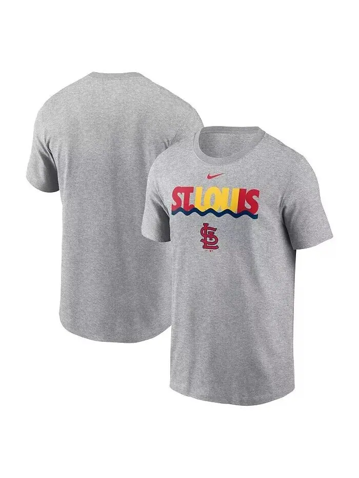 Мужская футболка цвета древесного угля Heather St. Louis Cardinals Local Home Town Nike — изображение 1 из 3, темно-серый