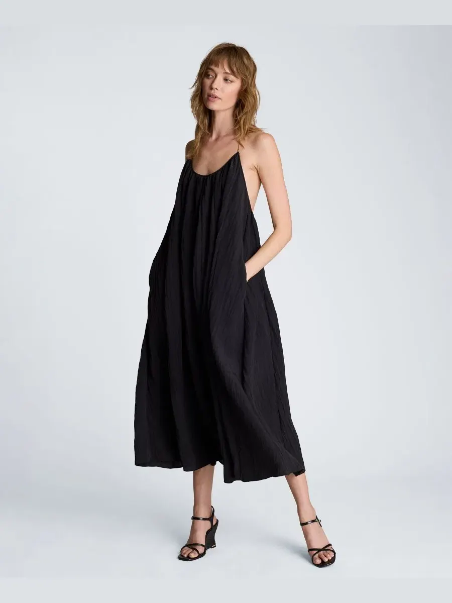 Платье-миди с запахом, скульптурные детали Kenneth Cole — изображение 1 из 5, черный