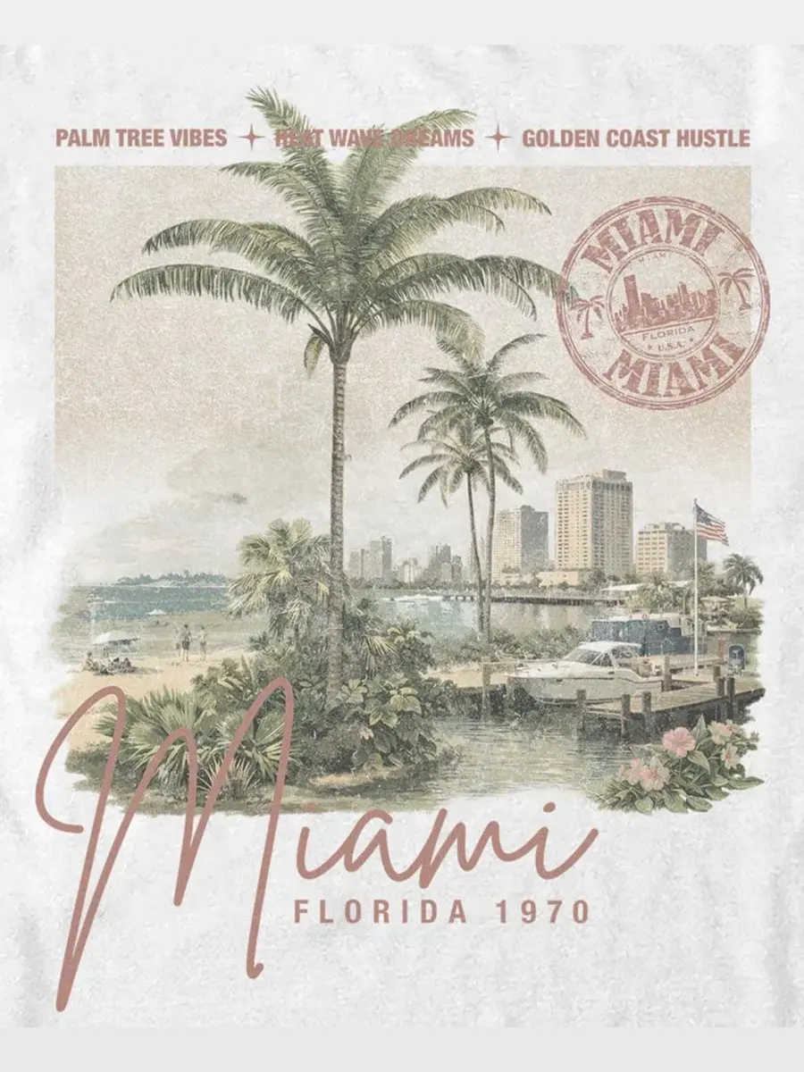 Футболка с коротким рукавом, с принтом, Mad Engine 0525 Miami Art Fifth Sun — изображение 3 из 3, белый