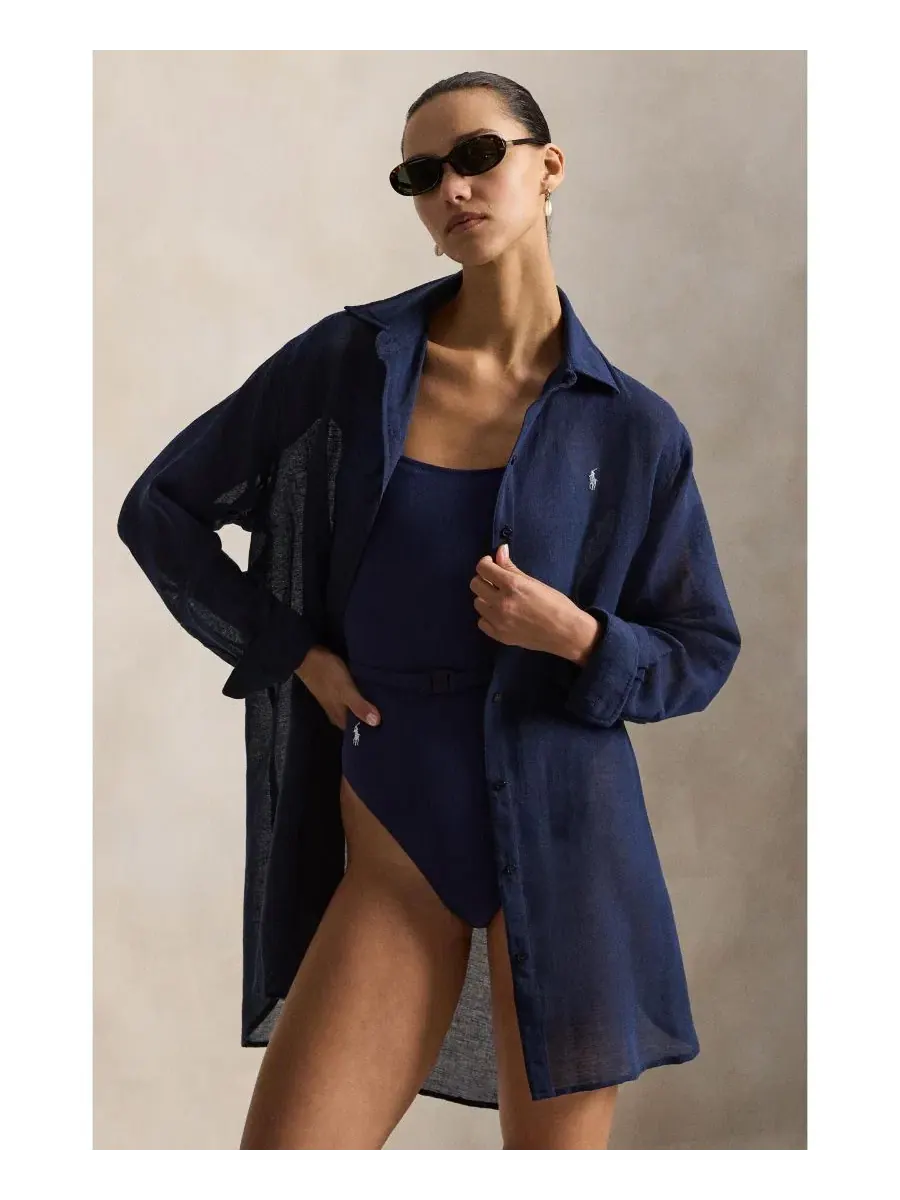 Пляжная рубашка-накидка с длинным рукавом Boyfriend Shirt Polo Ralph Lauren