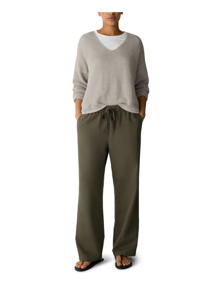 Свитер с V-образным вырезом Eileen Fisher — изображение 2 из 4, мел