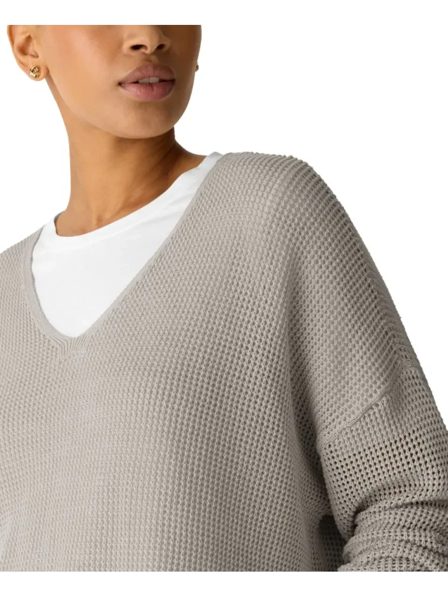 Свитер с V-образным вырезом Eileen Fisher — изображение 3 из 4, мел