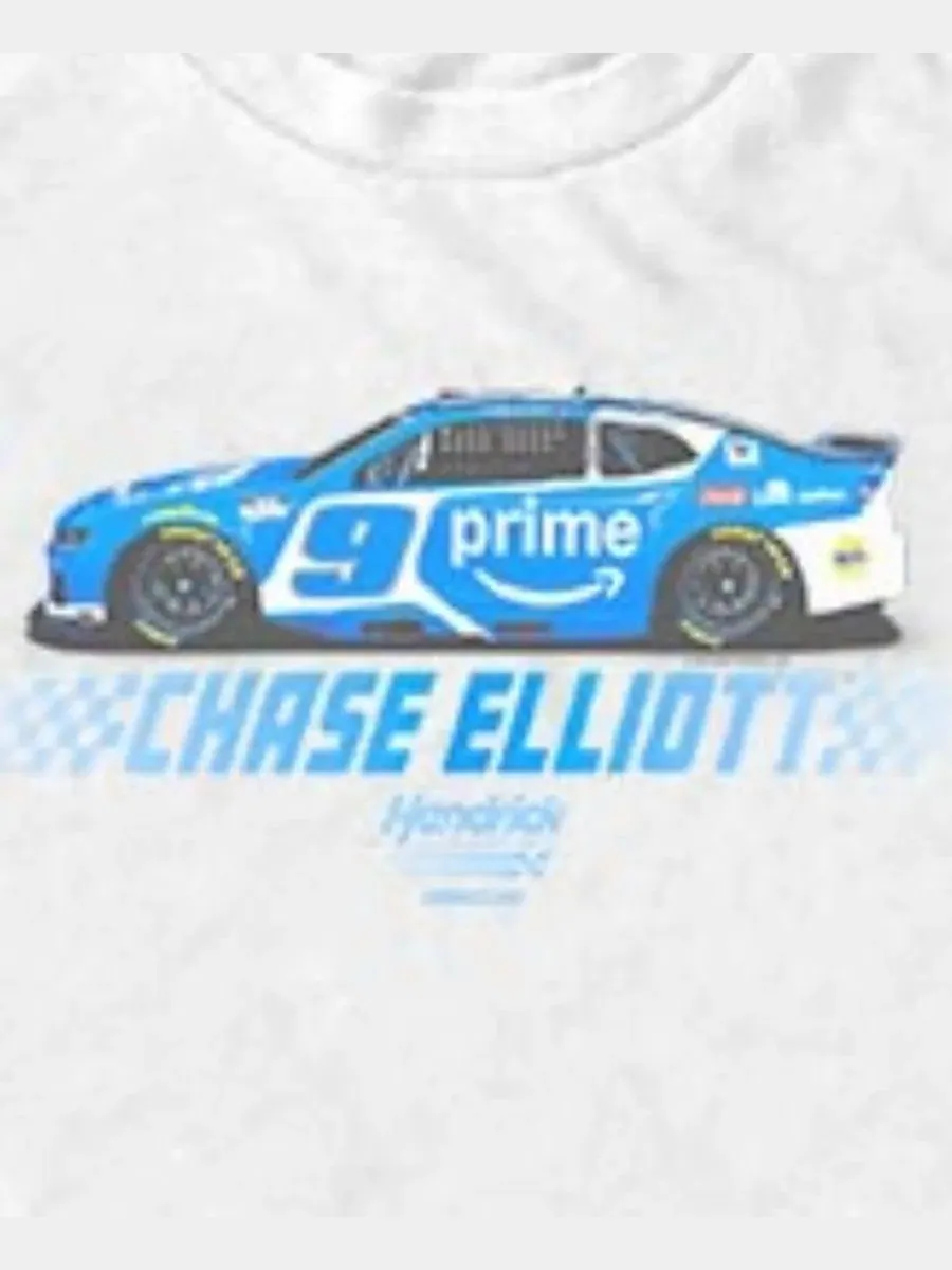 Футболка с принтом NASCAR Chase Elliott No. 9 Fifth Sun — изображение 3 из 3, белый