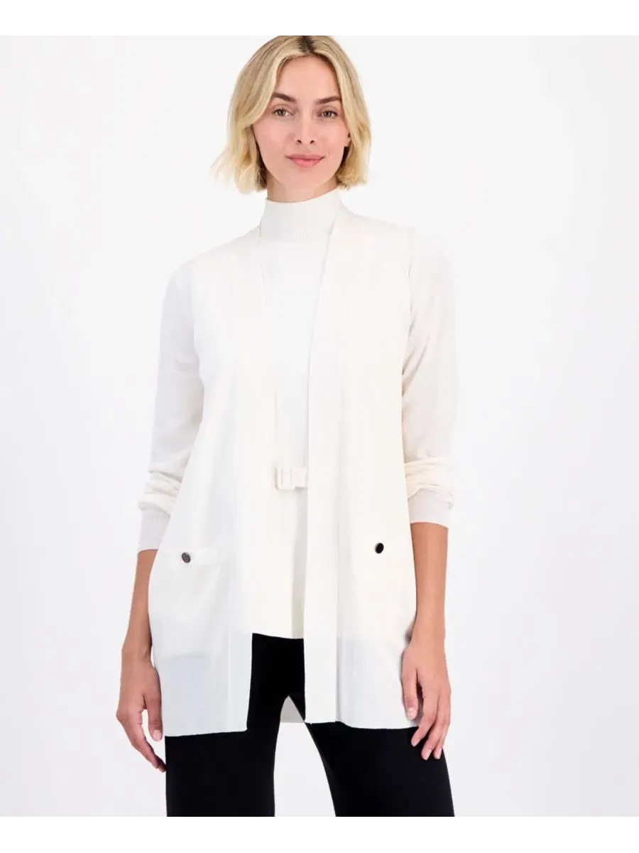 Кардиган женский с длинным рукавом и накладными карманами Anne Klein