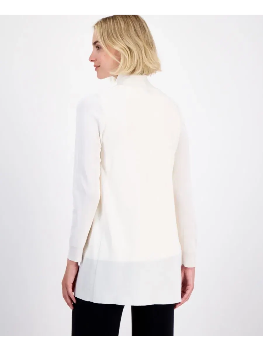 Кардиган женский с длинным рукавом и накладными карманами Anne Klein — изображение 2 из 3, белый