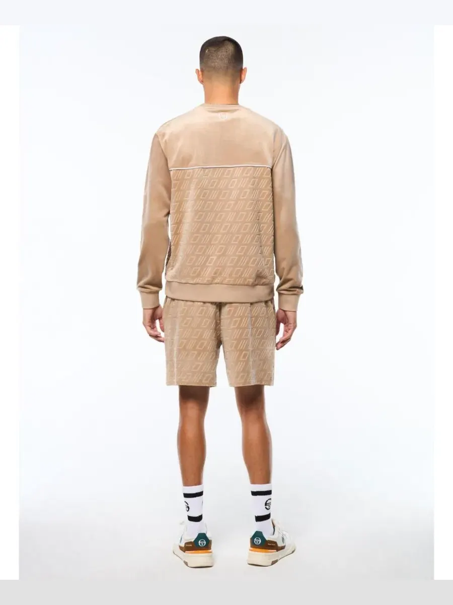 Свитшот с воротником-стойкой Bandiera Debossed Velour Sergio Tacchini — изображение 4 из 4, коричневый