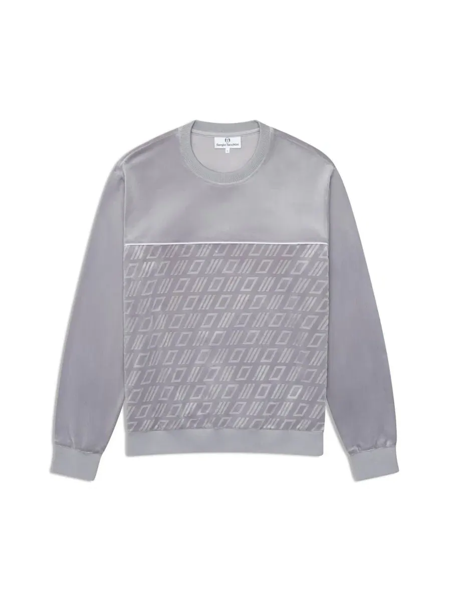 Свитшот с контрастной окантовкой Bandiera Sergio Tacchini — изображение 2 из 4, серый