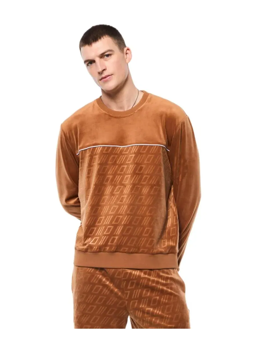 Свитшот Bandiera Debossed Velour Sergio Tacchini, Sugar Almond — изображение 1 из 4