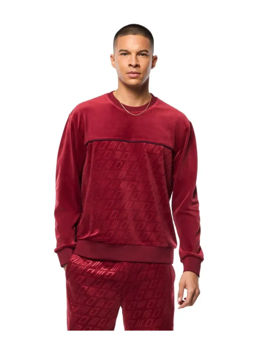 Свитшот с воротником-стойкой Bandiera Debossed Velour Sergio Tacchini — изображение 1 из 4, райхор