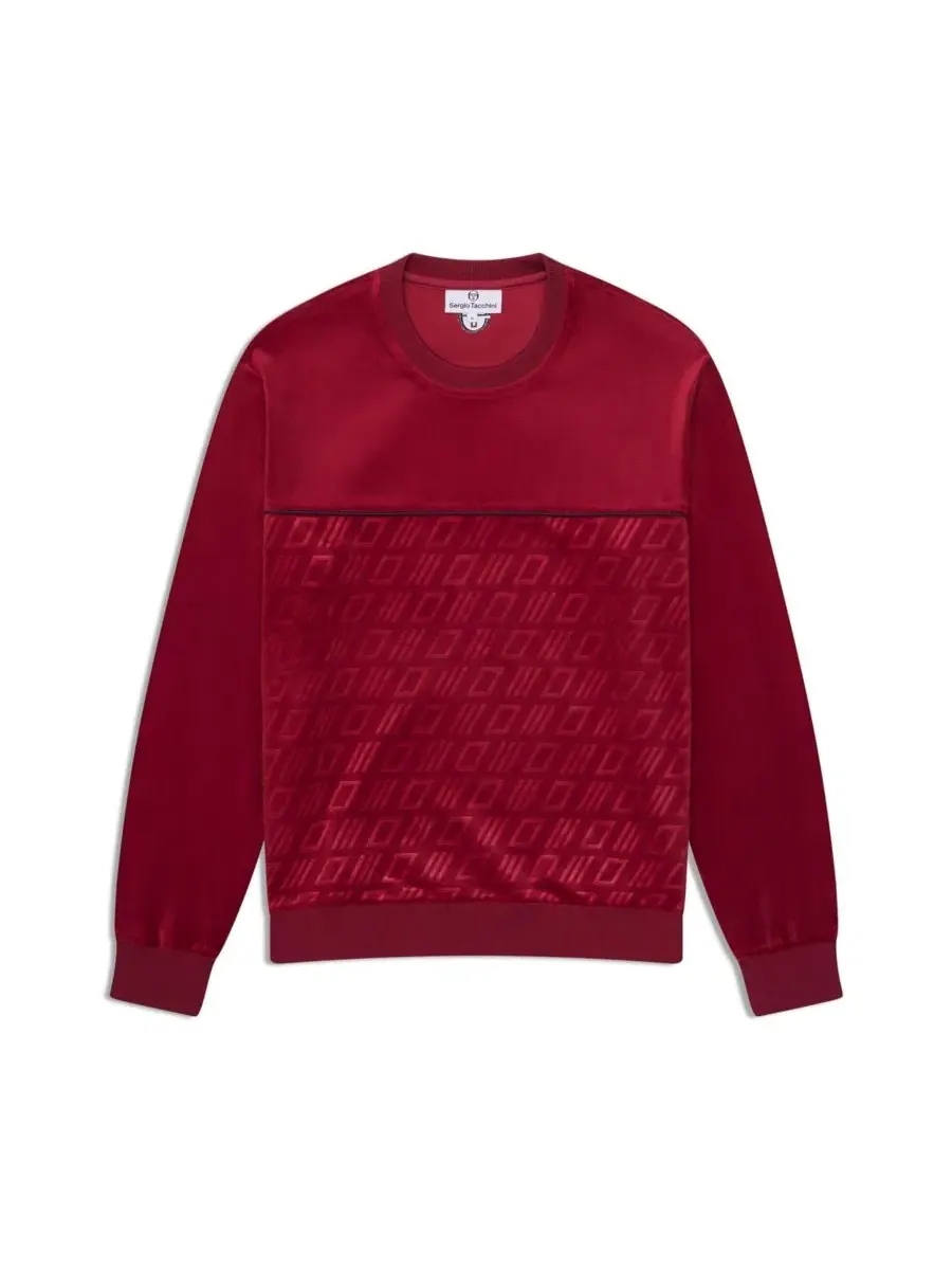 Свитшот с воротником-стойкой Bandiera Debossed Velour Sergio Tacchini — изображение 2 из 4, райхор