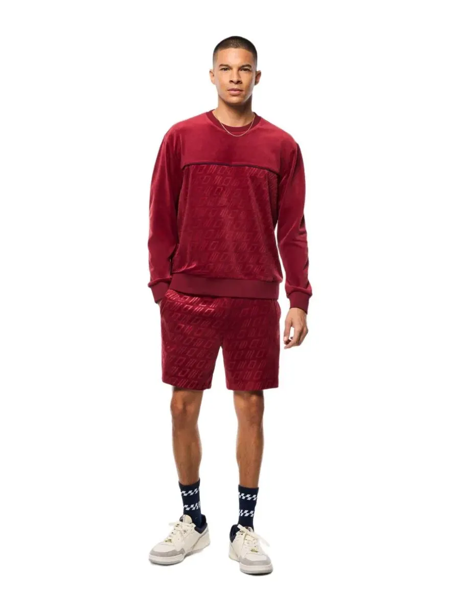 Свитшот с воротником-стойкой Bandiera Debossed Velour Sergio Tacchini — изображение 3 из 4, райхор
