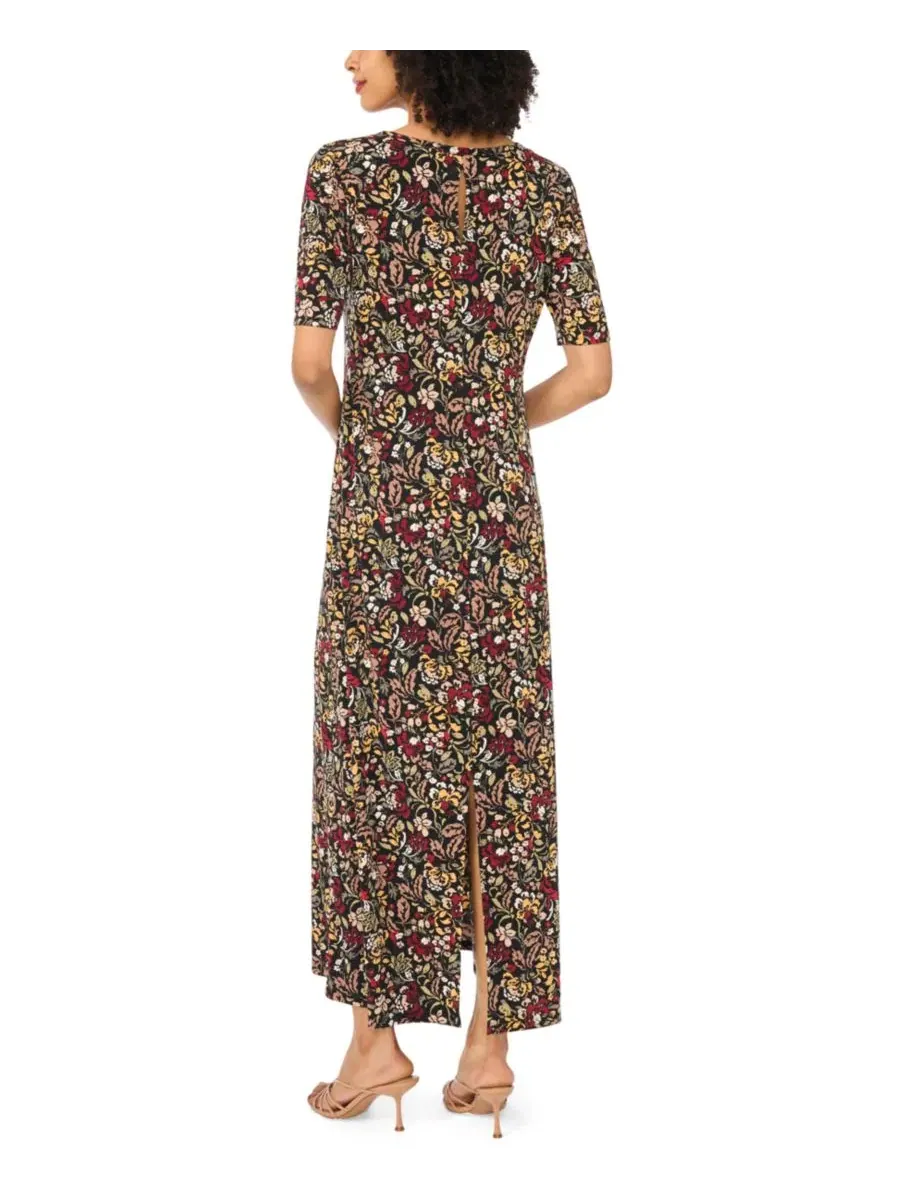 Платье макси с цветочным принтом и рукавом 3/4 Vince Camuto — изображение 4 из 4, красный
