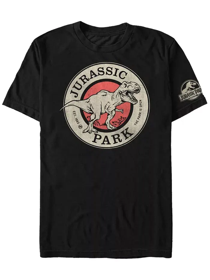 Футболка мужская с коротким рукавом Jurassic Park с логотипом "Park is Open" Fifth Sun — изображение 1 из 1, черный
