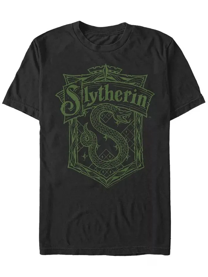 Мужская футболка с короткими рукавами и логотипом Slytherin Crest Fifth Sun — изображение 1 из 1, черный