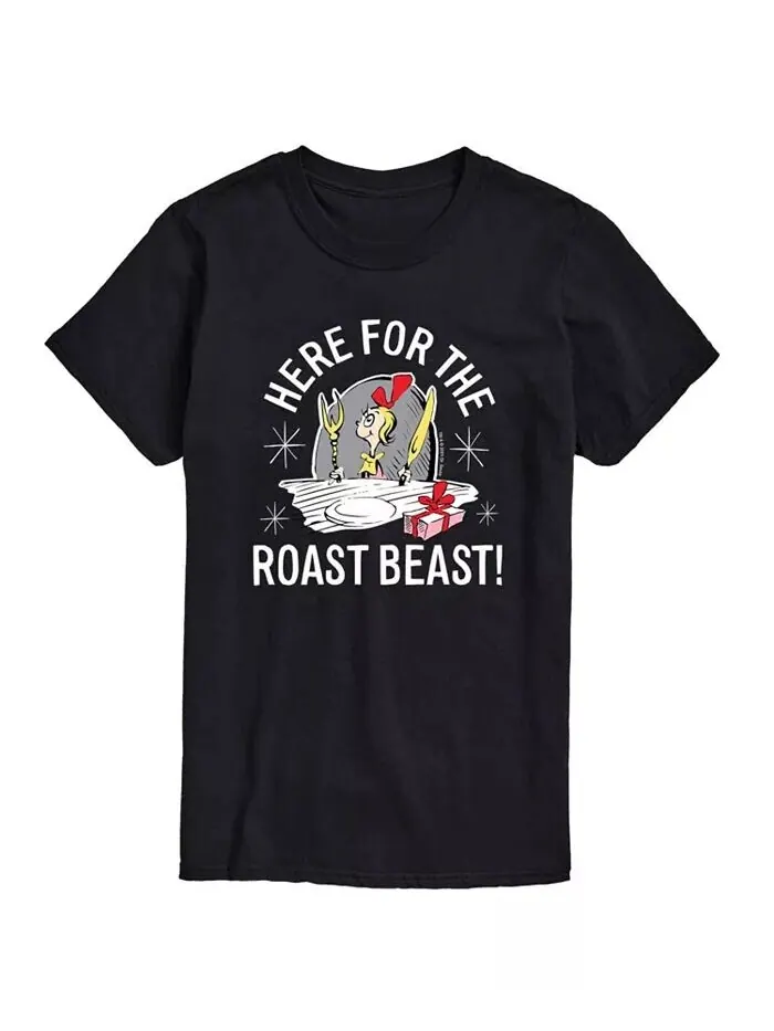 Мужская футболка с графическим принтом Dr. Seuss The Grinch Roast Beast AIRWAVES — изображение 1 из 2, черный