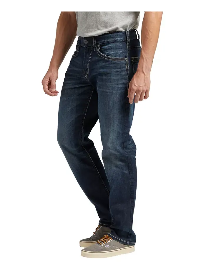 Мужские джинсы Eddie Athletic Fit Taper Silver Jeans Co. — изображение 3 из 3, синий