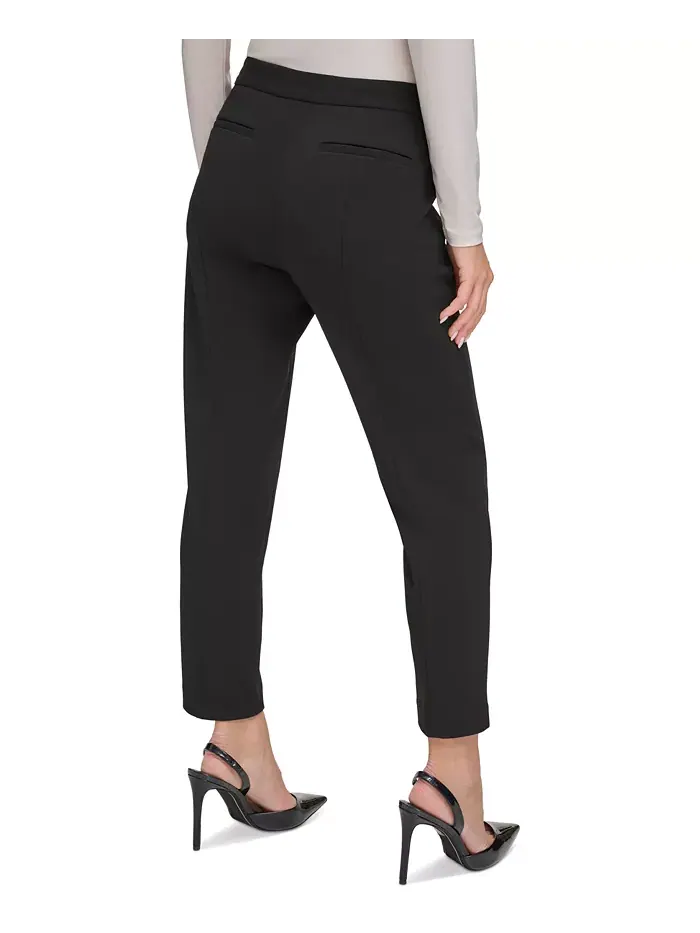 Элегантные узкие брюки Essential Slim Leg с заниженной линией низа DKNY — изображение 2 из 5, черный