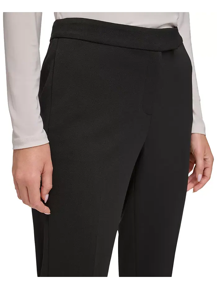 Элегантные узкие брюки Essential Slim Leg с заниженной линией низа DKNY — изображение 5 из 5, черный