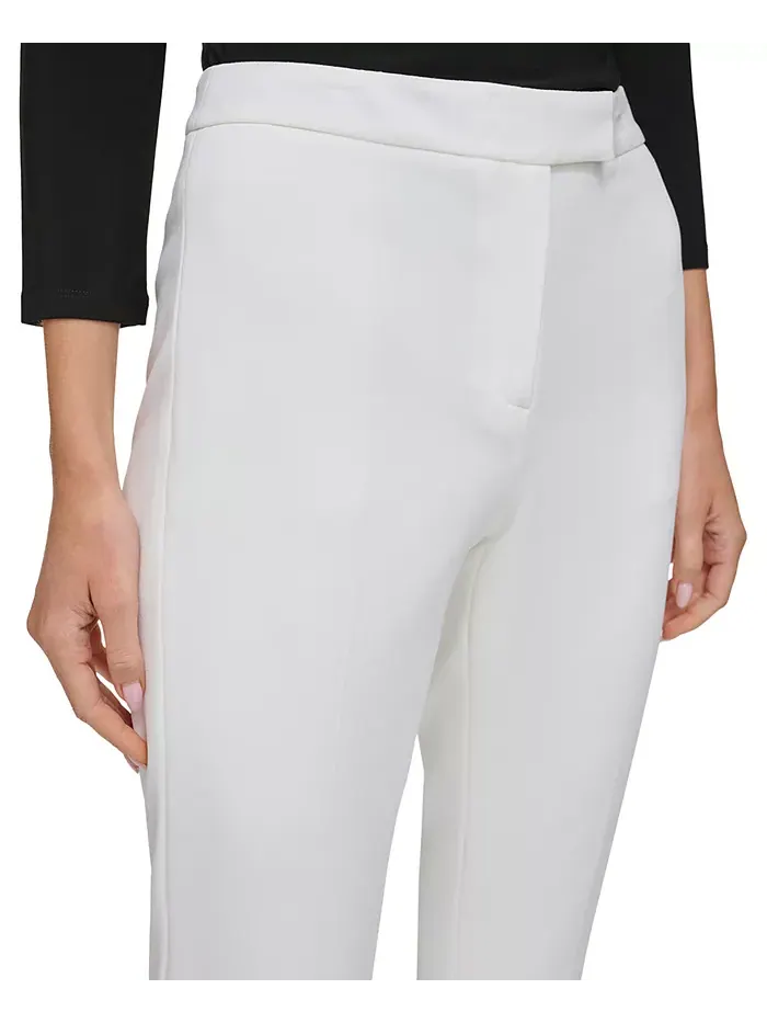 Элегантные узкие брюки Essential Slim Leg с заниженной линией низа DKNY — изображение 5 из 5, белый