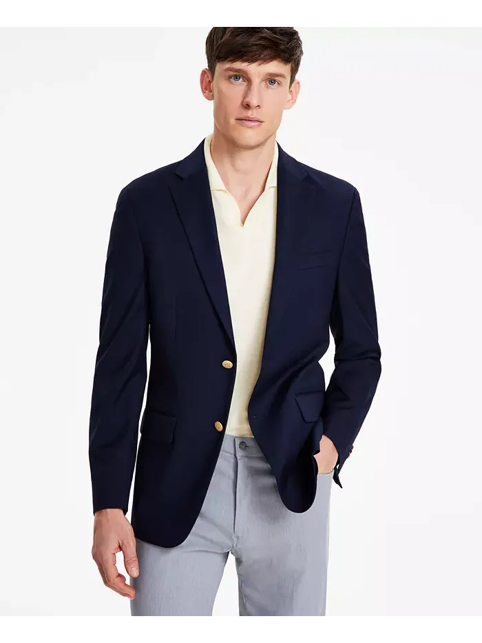 Мужской классический синий блейзер Modern-Fit Tommy Hilfiger — изображение 3 из 7, темно-синий