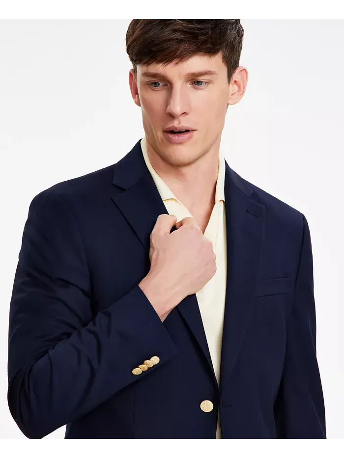 Мужской классический синий блейзер Modern-Fit Tommy Hilfiger — изображение 5 из 7, темно-синий