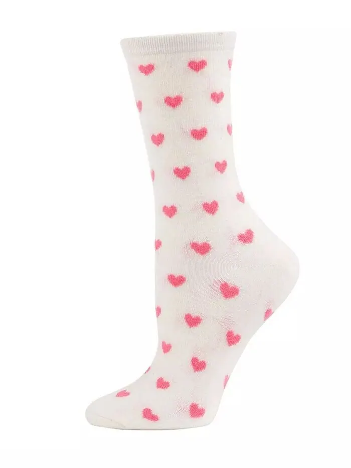 Женские носки Hearts Cashmere Crew MeMoi — изображение 1 из 1, белый