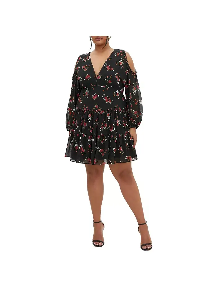 Платье Maria Print Plus Size CITY CHIC — изображение 1 из 3, черный