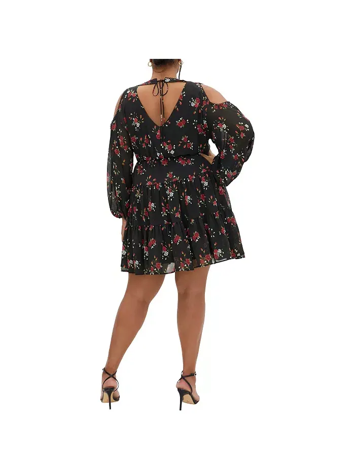 Платье Maria Print Plus Size CITY CHIC — изображение 2 из 3, черный