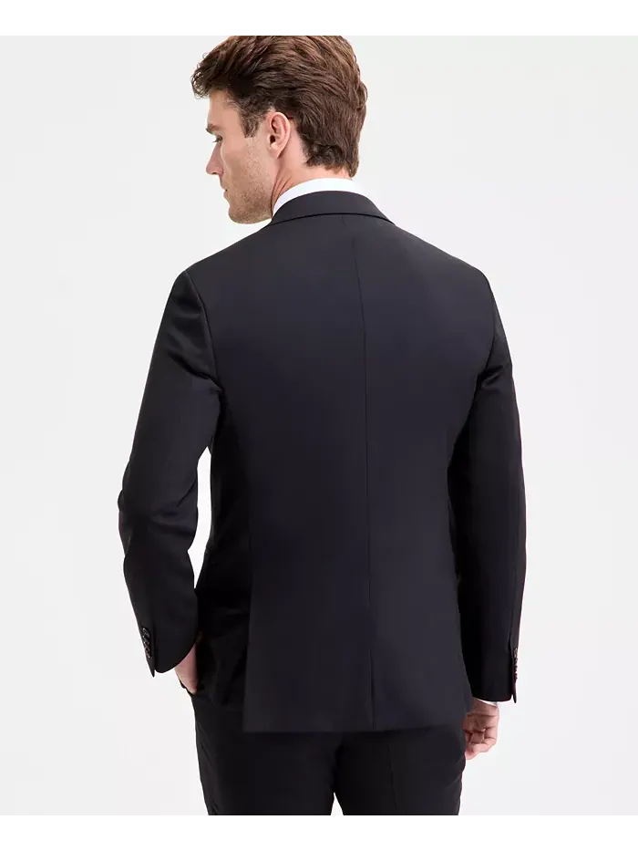 Мужской современный однотонный черный костюм из шерстяной смеси Ted by Ted Baker — изображение 2 из 7