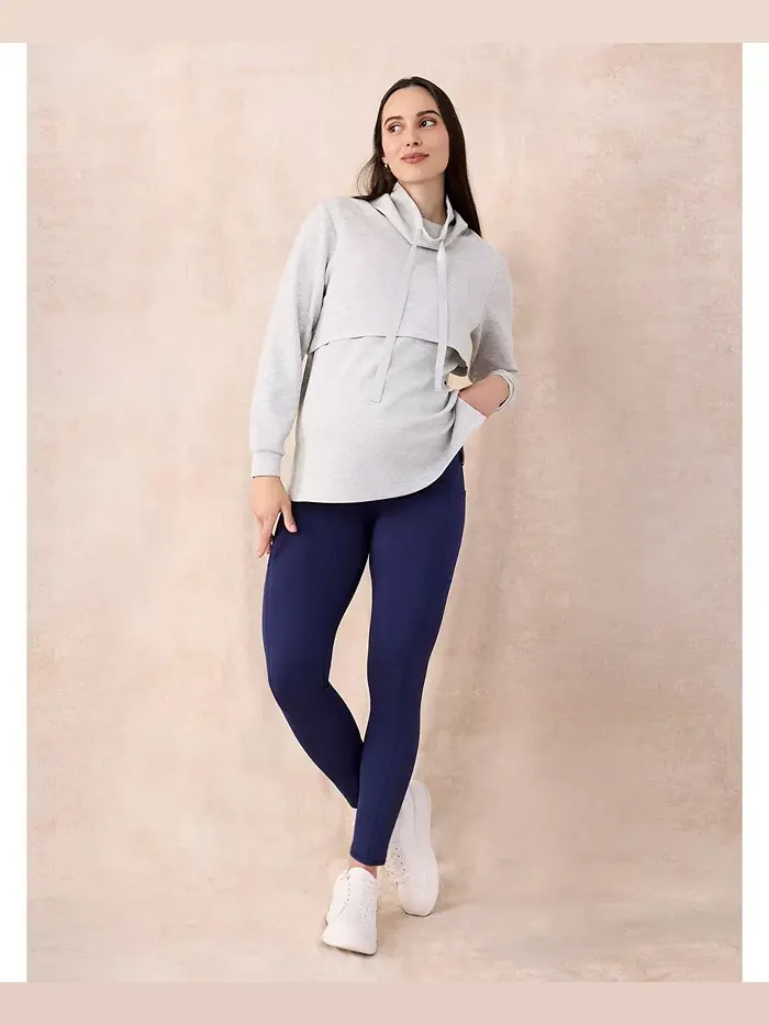 Женские леггинсы для беременных Active Maternity с боковыми карманами и открытыми плечами — изображение 4 из 4