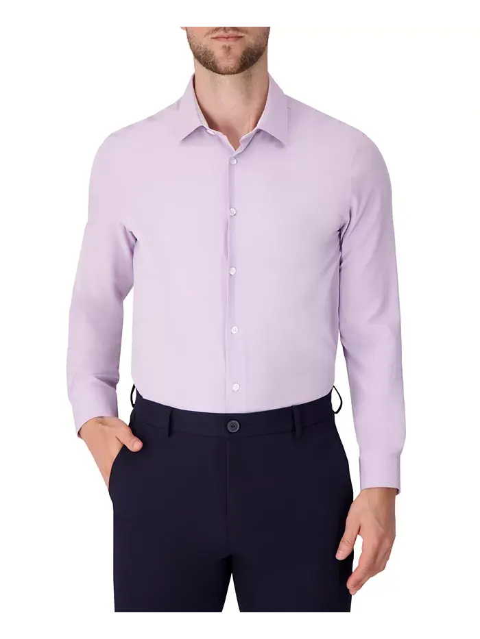 Мужская сорочка с длинным рукавом 4-Way Solid Woven Report Collection — фиолетовый