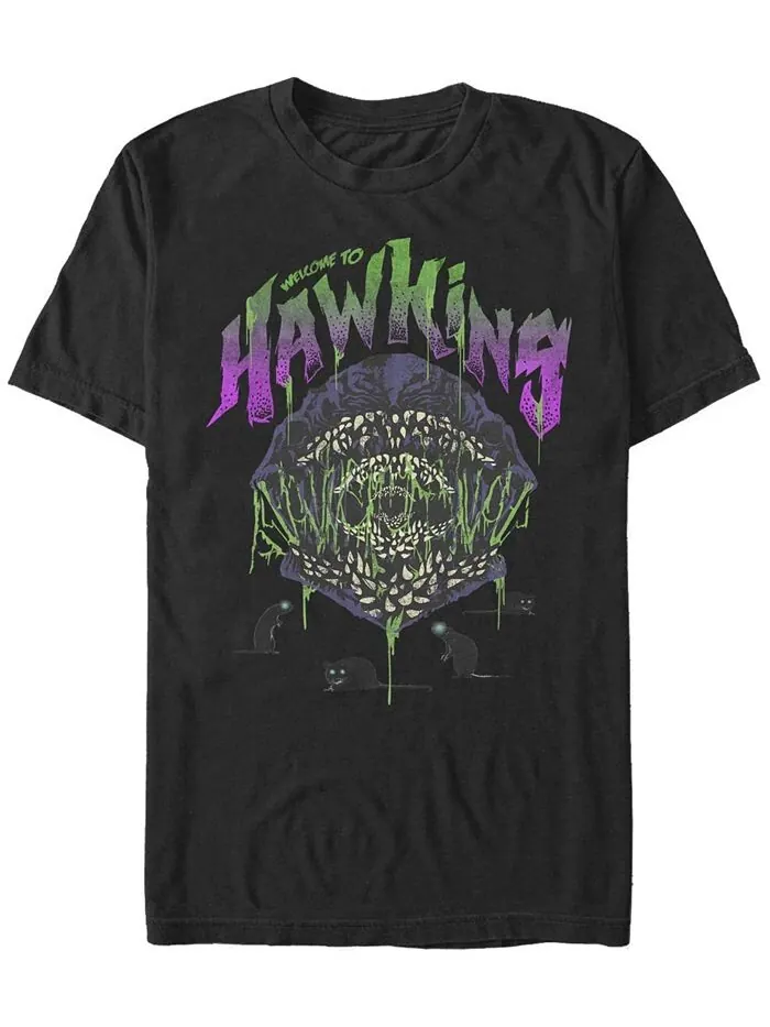 Мужская футболка с короткими рукавами «Очень странные дела» Demogorgon Welcome To Hawkins Fifth Sun — изображение 1 из 1