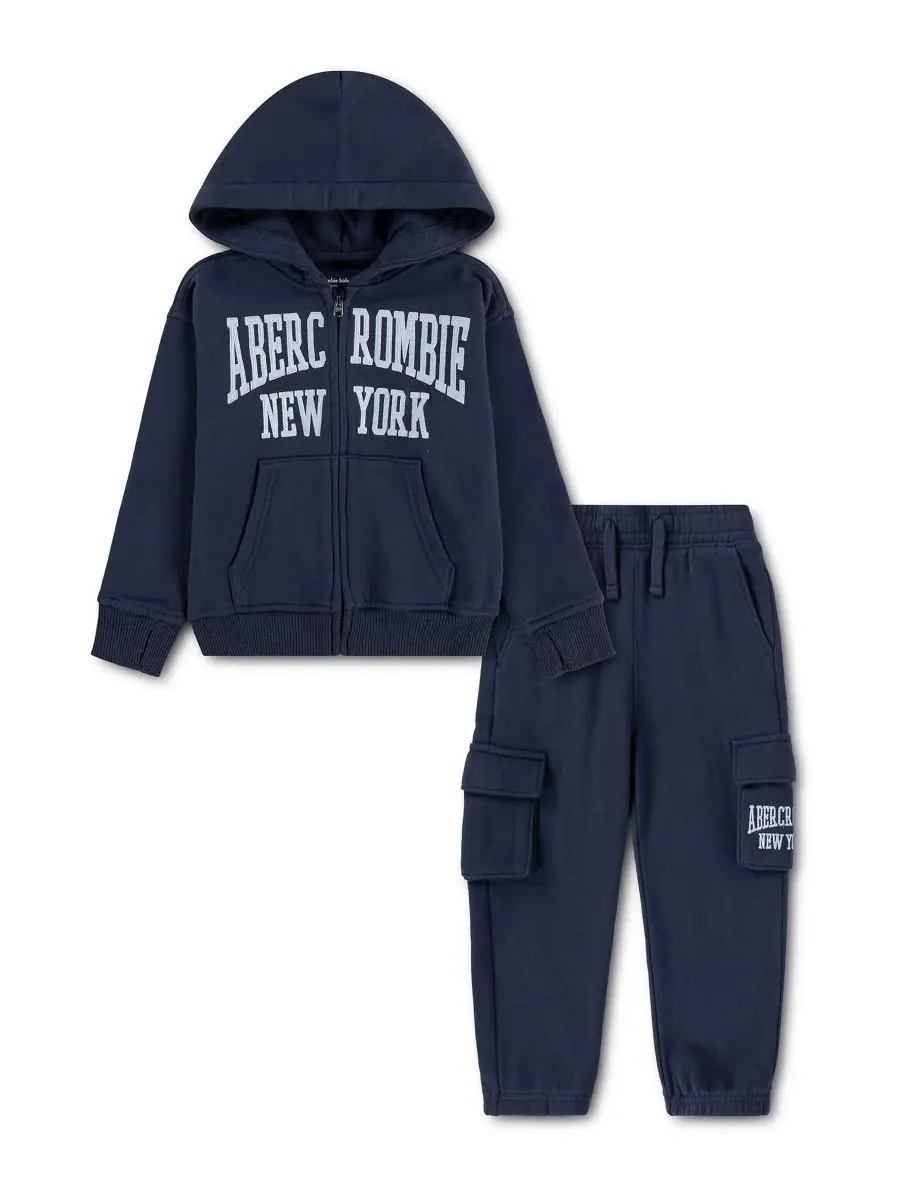 Детский комплект из худи на молнии и карго-брюк Abercrombie Kids