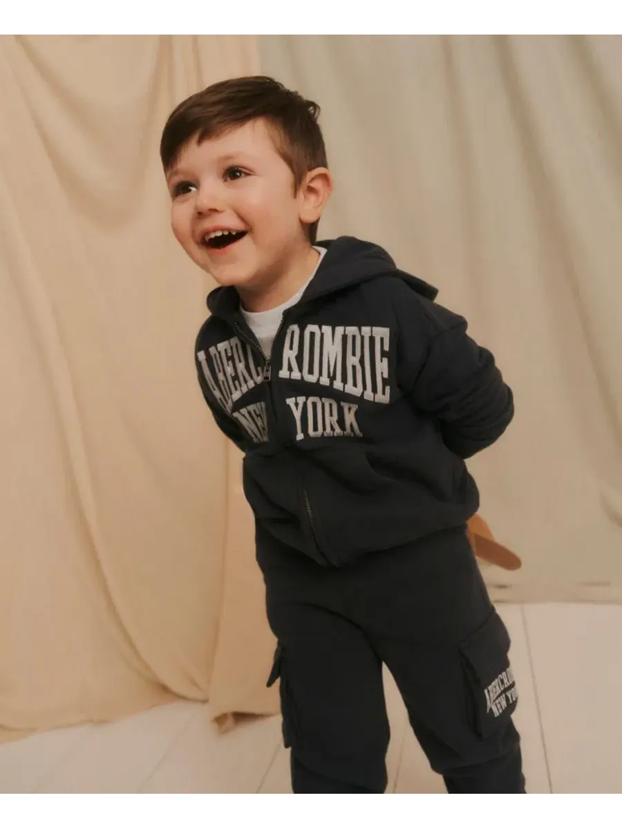 Детский комплект из худи на молнии и карго-брюк Abercrombie Kids — изображение 8 из 10, синий