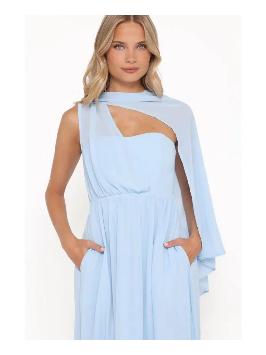 Макси-платье с асимметричным вырезом Darlee Maxi Dress Petal and Pup — изображение 4 из 4, синий