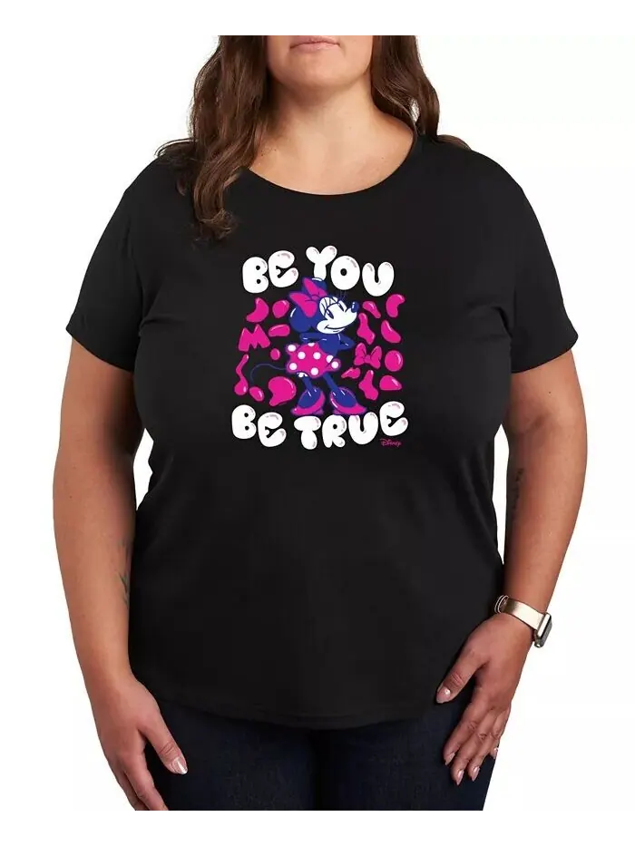 Модная футболка больших размеров с рисунком Disney Minnie Mouse Be You Hybrid Apparel — изображение 1 из 3, черный