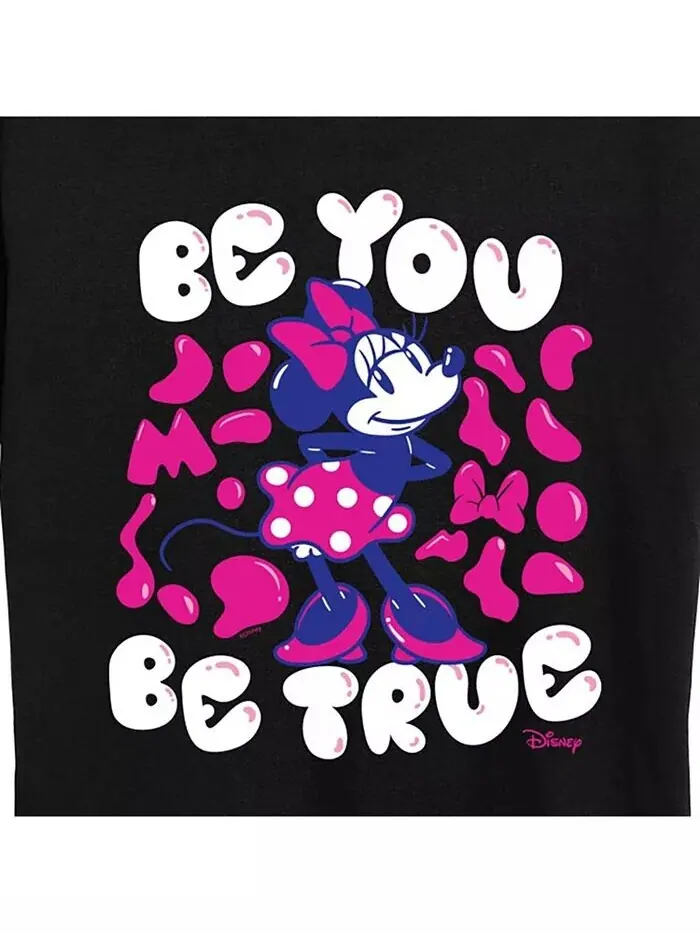 Модная футболка больших размеров с рисунком Disney Minnie Mouse Be You Hybrid Apparel — изображение 3 из 3, черный