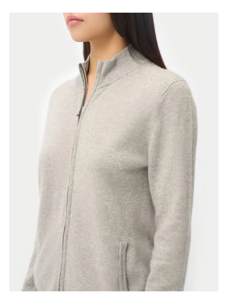 Женский кашемировый кардиган на молнии Gobi Cashmere — изображение 4 из 5, нет цвета
